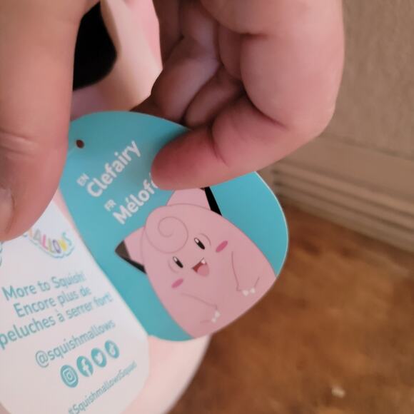 Squishmallow 12” Pokémon Clefairy Plush Pink Exclusive Soft Toy New w/ Tags - Picture 7 of 9